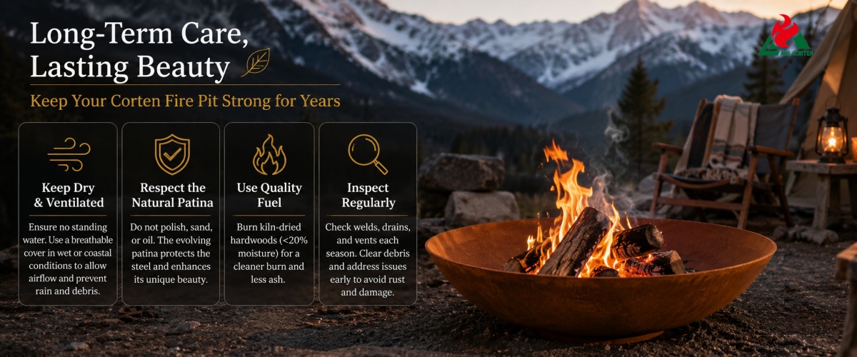Long-Term Maintenance of Corten Steel Fire Pits After Cleaning